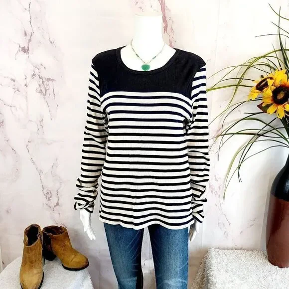 J. Crew pullover stripe knit sweater - Picture 3 of 7